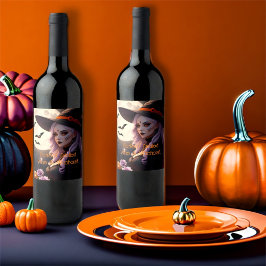 Perfect Gedestilleerde Wijn & Hekserij Halloween Etiket