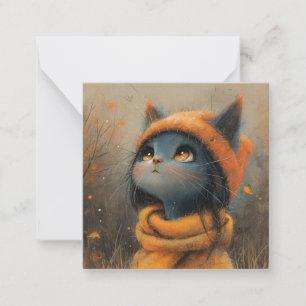 Perfect gekleed: Schattige Cat Notecards Notitiekaartje