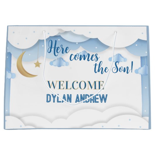 Perfect Gepersonaliseerde baby boy Groot Cadeauzakje (Voorkant)