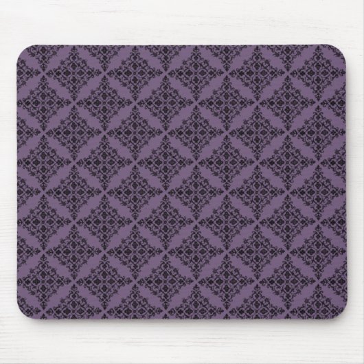 Perfect gepolijst Damask Mousepad, Paars Muismat (Voorkant)