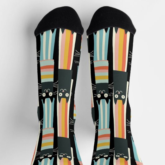Perfect gestreept - Eigenzinnig Cat Stripes patroo Sokken (Top)