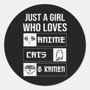 Perfect Gift Anime, Katten & Ramen Ronde Sticker