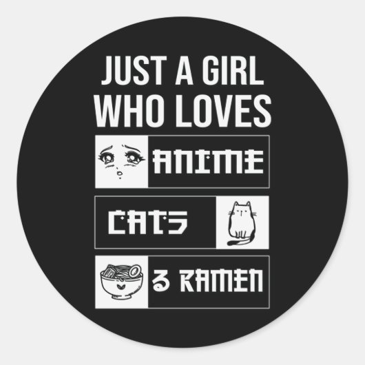 Perfect Gift Anime, Katten & Ramen Ronde Sticker (Voorkant)