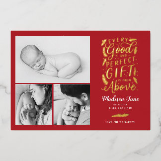 Perfect Gift Folie Holiday Kaart Aankondiging gebo