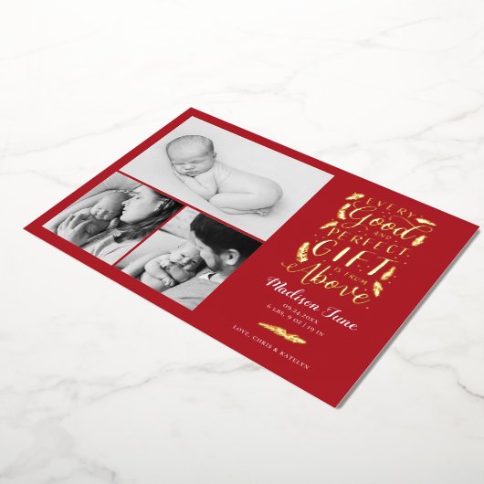 Perfect Gift Folie Holiday Kaart Aankondiging gebo (Gedraaid)