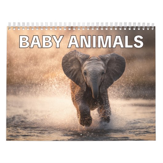 Perfect Gift for Animal Lovers | Baby Animals Wall Kalender (Hoes)