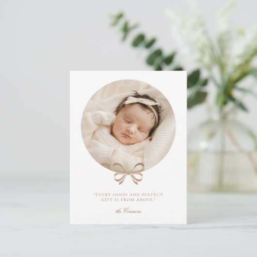 Perfect Gift Vakantie Geboorte Aankondiging Briefk (Staand voorkant)