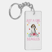 Perfect Gift voor Dog Beagle Eigenaar Pet Lover Sleutelhanger (Voorkant Links)