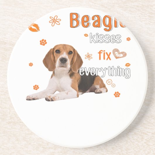 Perfect Gift voor Dog Beagle Eigenaar Pet Lover Zandsteen Onderzetter (Voorkant)