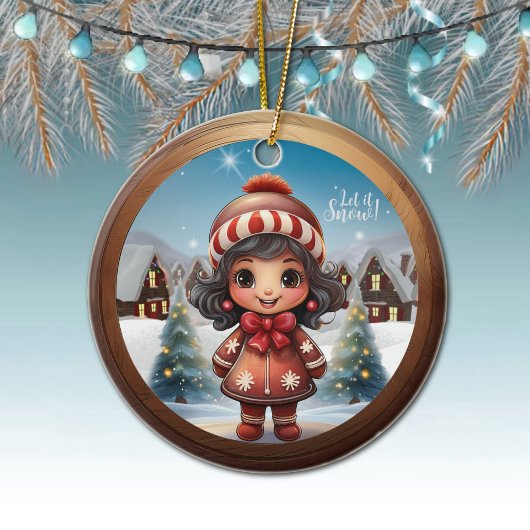 Perfect Gingerbread Girl Present for Her Unique 🎄 Keramisch Ornament