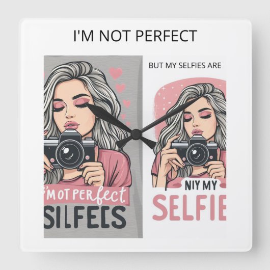 Perfect Girl Vierkante Klok (Voorkant)
