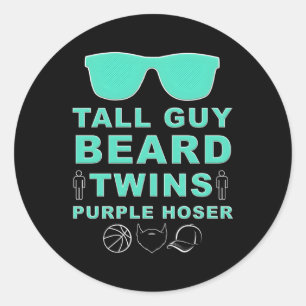 Perfect Guy Beard Twins Paars Hoser Dud Ronde Sticker