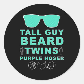 Perfect Guy Beard Twins Paars Hoser Dud Ronde Sticker