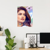 PERFECT HAIR & MAKEUP Meisje Kapsalon Logo QR Code Poster (Thuiskantoor)