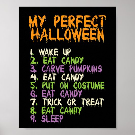 Perfect Halloween Eet Snoep Kostuum Jongens Meisje Poster (Voorkant)