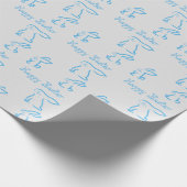 Perfect Happy Pasen, Blauwe Bunny Cadeaupapier (Hoek)