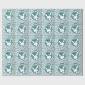 Perfect Happy Pasen, Blauwe Bunny Cadeaupapier (Vlak)