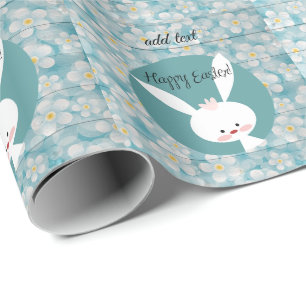 Perfect Happy Pasen, Blauwe Bunny Cadeaupapier
