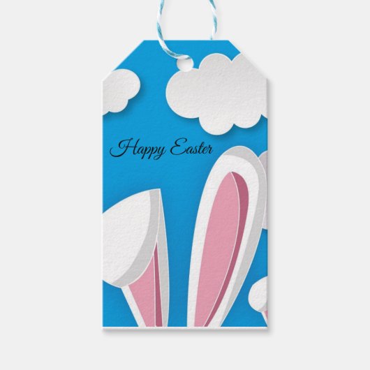 Perfect Happy Pasen, Bunny Ears Cadeaulabel (Voorkant)