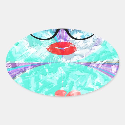 Perfect hart ovale sticker (Voorkant)