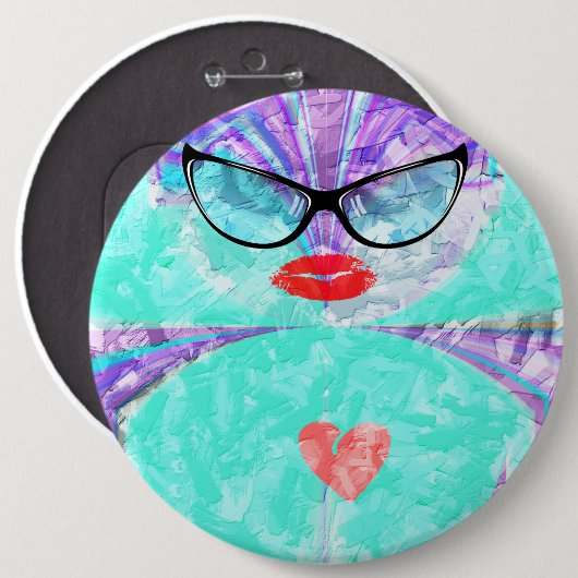 Perfect hart ronde button 6,0 cm (Voorkant /achterkant)