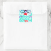 Perfect hart vierkante sticker (Tas)