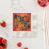 Perfect Haunted: Katten en pompoenen in Halloween Servet (Insitu)