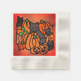 Perfect Haunted: Katten en pompoenen in Halloween Servet