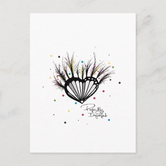 Perfect Imperfect LOVE hart illustratie Briefkaart (Voorkant)