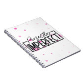 Perfect Imperfect met een hartachtergrond Notitieboek (Rechterzijde)