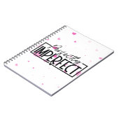 Perfect Imperfect met een hartachtergrond Notitieboek (Linkerzijde)