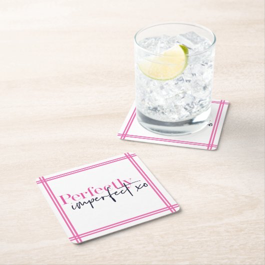 Perfect Imperfect Pink Chic Motivatie XO Kartonnen Onderzetters (Insitu)
