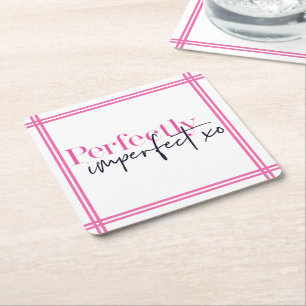 Perfect Imperfect Pink Chic Motivatie XO Kartonnen Onderzetters