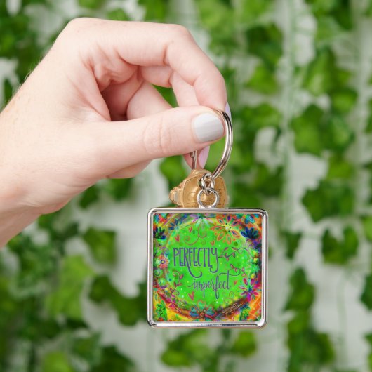 Perfect imperfecte Fun Floral Green Inspirivity Sleutelhanger (Hand)