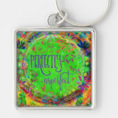 Perfect imperfecte Fun Floral Green Inspirivity Sleutelhanger (Voorkant)