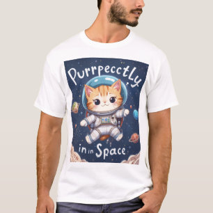 Perfect in de ruimte Kat T-shirt Kawaii Astronaut