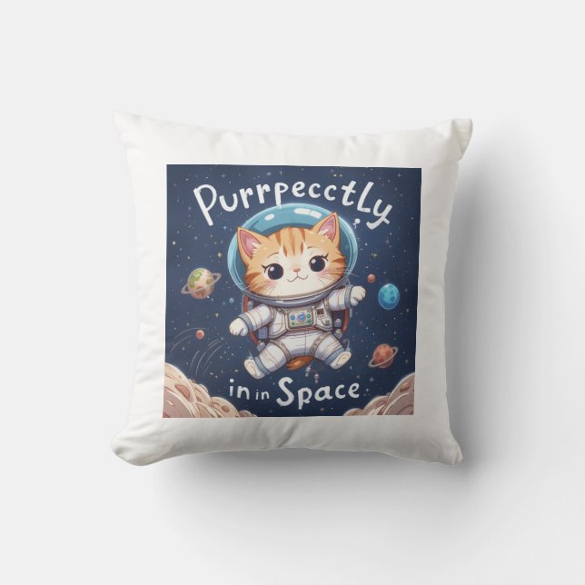 Perfect in de ruimte Schattigee Kawaii Astronaut C Kussen (Voorkant)