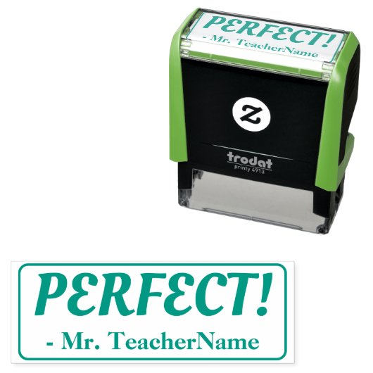 "PERFECT!" Instructeur Feedback Rubberen stempel (In situ)