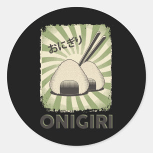 Perfect Japanese Onigiri Food Stijlvintage Ronde Sticker