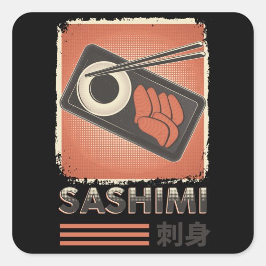 Perfect Japans Sashimi-voedsel | stijl Vierkante Sticker (Voorkant)
