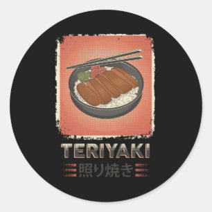 Perfect Japans Teriyaki-voedsel    stijl Ronde Sticker