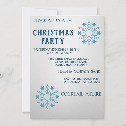 Perfect, kool, blauw kerstfeest kaart (Voorkant)