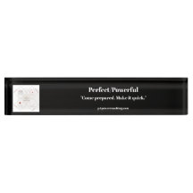 Perfect/Krachtig zwart acrylaat bureaublad naampla