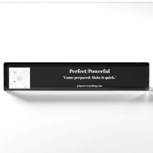 Perfect/Krachtig zwart acrylaat bureaublad naampla Naambordje