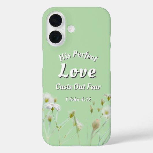 Perfect Love Casts Out Fear Floral Light Green Case-Mate iPhone Case (Achterkant)