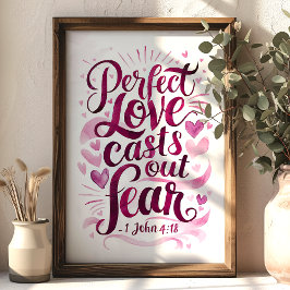 Perfect Love Christelijke Bijbeltekst Muur Kunst Poster