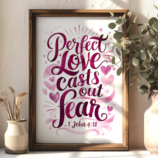 Perfect Love Christelijke Schrift Wall Art Poster