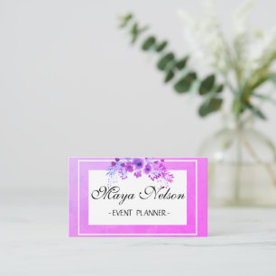 Perfect, Luxe Purple Flowers Visitekaartje