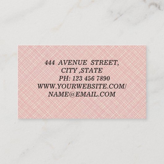 Perfect, Luxe roze Visitekaartje (Achterkant)