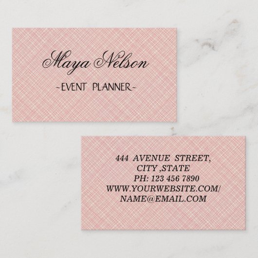 Perfect, Luxe roze Visitekaartje (Voorkant / Achterkant)